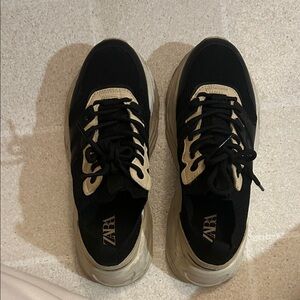Zara Black and Cream Chunky Sneakers